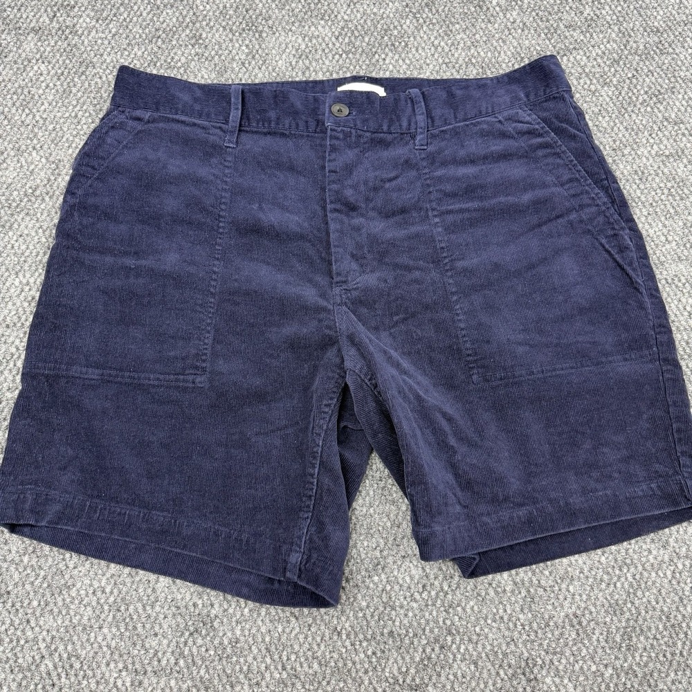 Taylor Stitch Shorts Men's 35 Blue Corduroy 7" Inseam Stretch Chino Casual